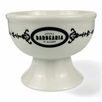 Antiga Barbearia de Bairro Rasierschale aus Porzellan weiß/schwarz B 9cm x H 6,5cm, Shaving Bowl, Mug