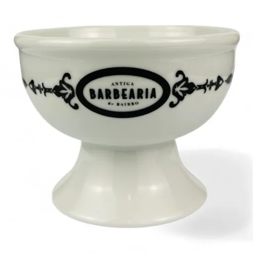 Antiga Barbearia de Bairro Rasierschale aus Porzellan weiß/schwarz B 9cm x H 6,5cm, Shaving Bowl, Mug