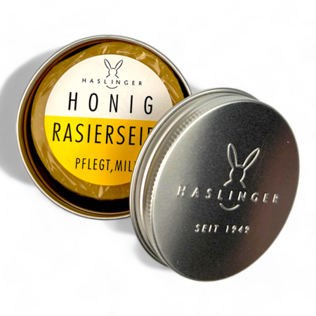Haslinger Rasierseife Honig 60g, In der Dose