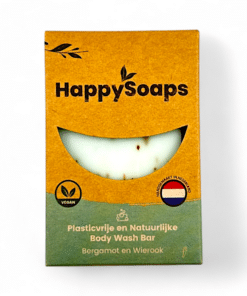 HappySoaps Body Wash Bar Bergamotte und Weihrauch 100g, feste Seife