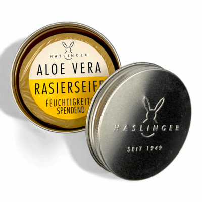 Haslinger Rasierseife Aloe Vera 60g, In der Dose