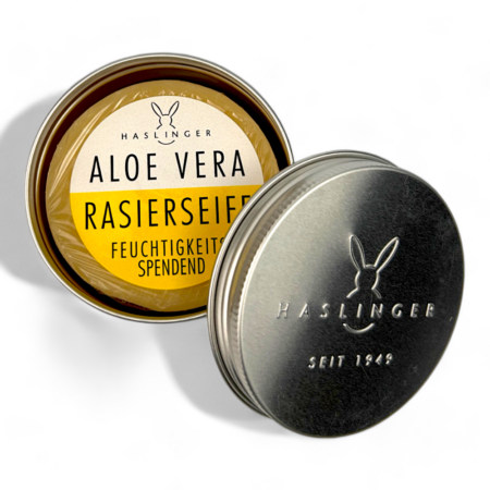 Haslinger Rasierseife Aloe Vera 60g, In der Dose