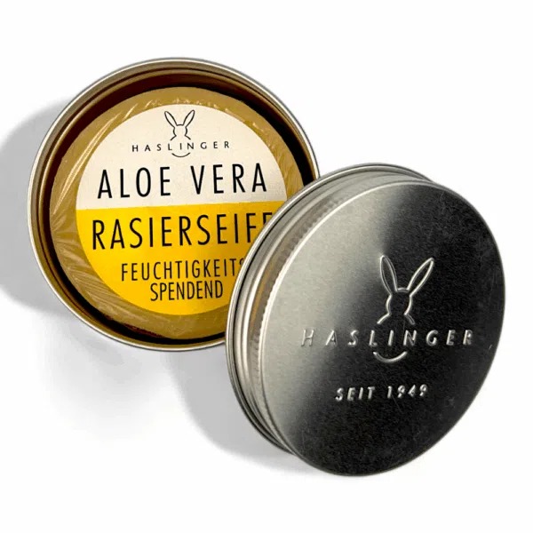 Haslinger Rasierseife Aloe Vera 60g, In der Dose