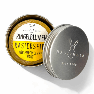Haslinger Rasierseife Ringelblumen 60g, In der Dose