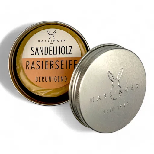 Haslinger Rasierseife Sandelholz 60g, In der Dose