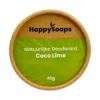 HappySoaps Natürliches Deodorant Kokosnuss und Limette 45g, festes Deo
