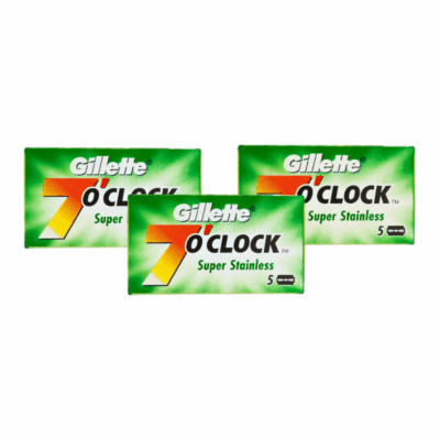 Gillette Rasierklingen Bundle Angebot 7 O'Clock Stainless Steel, Double Edge, 15 Stk.