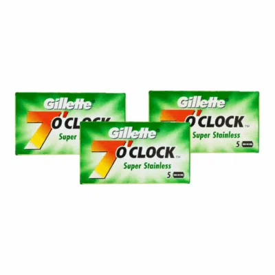Gillette Rasierklingen Bundle Angebot 7 O'Clock Stainless Steel, Double Edge, 15 Stk.