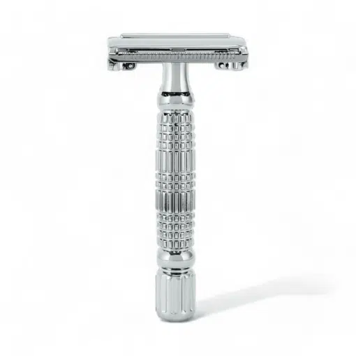 Rockwell Rasierhobel R1 Butterfly White Chrome, Double Edge, geschlossener Kamm