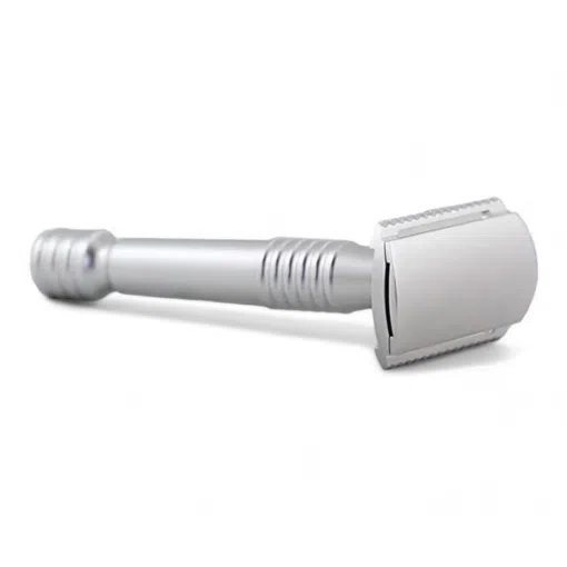 RazoRock Rasierhobel Lupo Silber, Aluminium, geschlossener Kamm, Double Edge