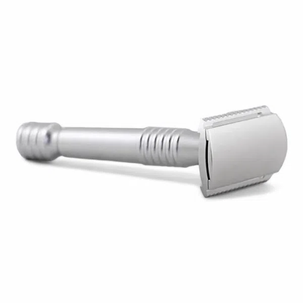 RazoRock Rasierhobel Lupo Silber, Aluminium, geschlossener Kamm, Double Edge