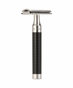 Mühle Rasierhobel R 96 ROCCA, Edelstahl/Schwarz, geschlossener Kamm