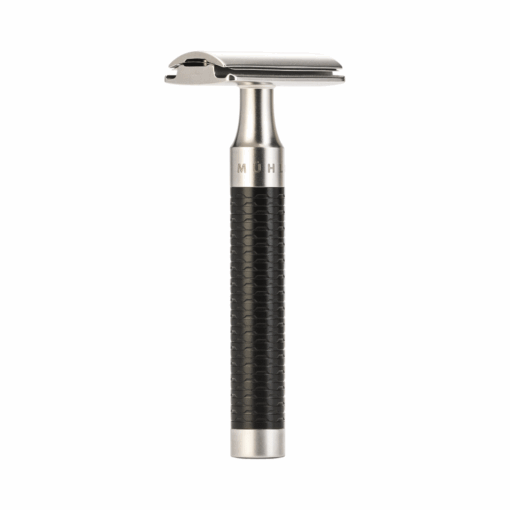 Mühle Rasierhobel R 96 ROCCA, Edelstahl/Schwarz, geschlossener Kamm