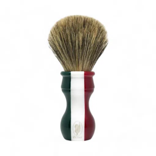 Extrò Rasierpinsel Italien Flag Graudachs & Schweineborsten, 26mm Knoten