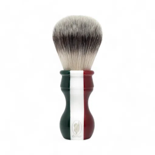 Extrò Rasierpinsel Italien Flag Tricolore Medium Soft, Synthetisch, 26mm Knoten