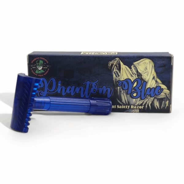 Phoenix Artisan Accoutrements Phantom Blue Double Slant Safety Razor, Offener Kamm, Double Edge2