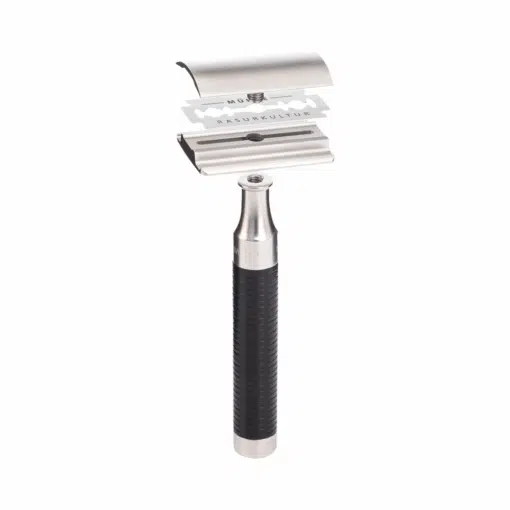 Mühle Rasierhobel R 96 ROCCA, Edelstahl/Schwarz, geschlossener Kamm1
