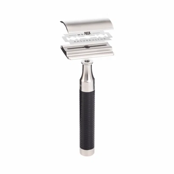 Mühle Rasierhobel R 96 ROCCA, Edelstahl/Schwarz, geschlossener Kamm1