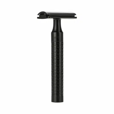Mühle R 96 Jet Rasierhobel - Schwarz DLC, geschlossene Schaumkante, Double Edge