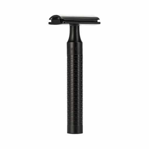 Mühle R 96 Jet Rasierhobel - Schwarz DLC, geschlossene Schaumkante, Double Edge
