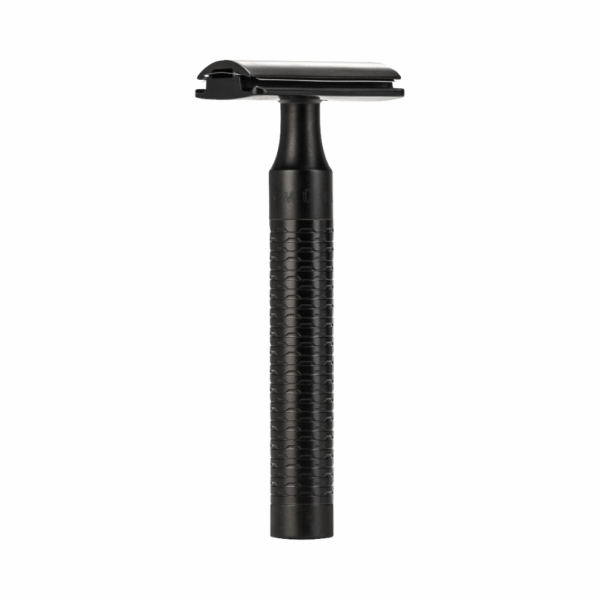 Mühle R 96 Jet Rasierhobel - Schwarz DLC, geschlossene Schaumkante, Double Edge