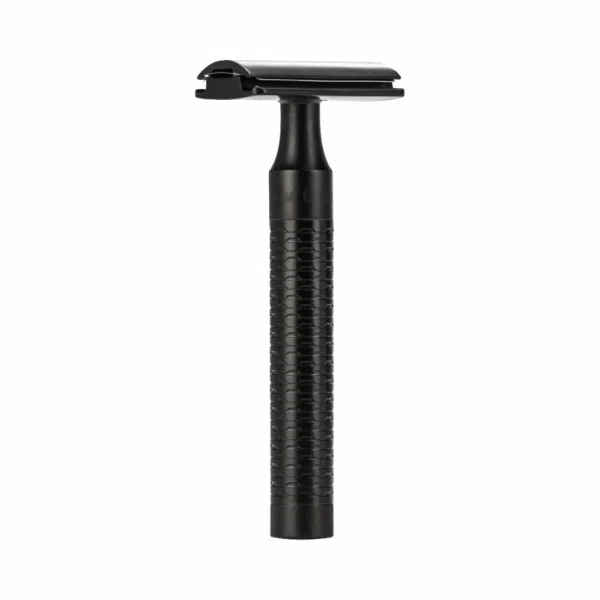 Mühle R 96 Jet Rasierhobel - Schwarz DLC, geschlossene Schaumkante, Double Edge