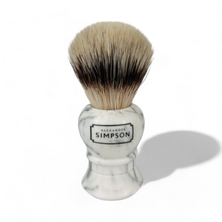 Alexander Simpson Rasierpinsel Islington Faux Italian Marble Grey S, 21mm Knoten, Synthetisch