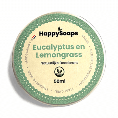 HappySoaps Natürliches Deodorant Eukalyptus und Zitronengras 50ml, festes Deo