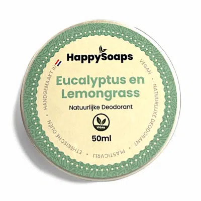 HappySoaps Natürliches Deodorant Eukalyptus und Zitronengras 50ml, festes Deo