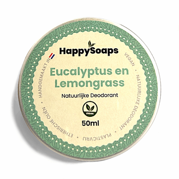 HappySoaps Natürliches Deodorant Eukalyptus und Zitronengras 50ml, festes Deo