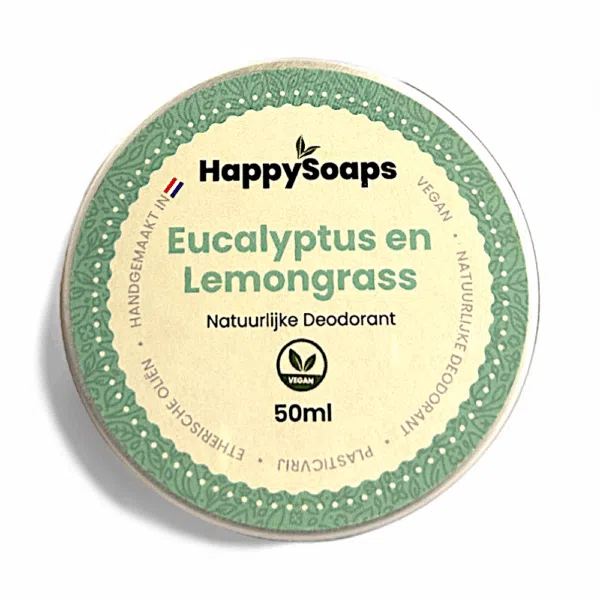 HappySoaps Natürliches Deodorant Eukalyptus und Zitronengras 50ml, festes Deo