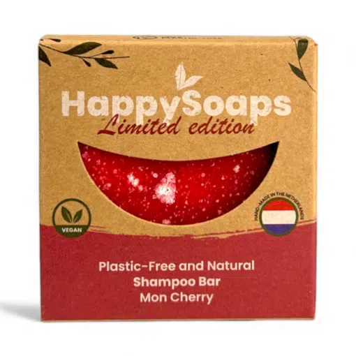 HappySoaps Shampoo Bar Mon Cherry 70g, festes Shampoo