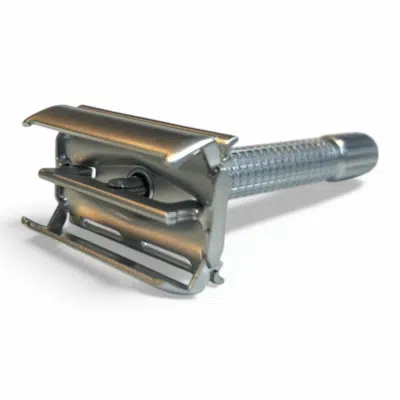 Razolution Rasierhobel Butterfly Matt-Chrome, geschlossener Kamm, Double Edge1