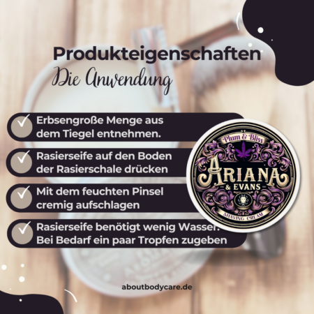 Ariana & Evans Rasierseife Plum & Bliss 157ml4