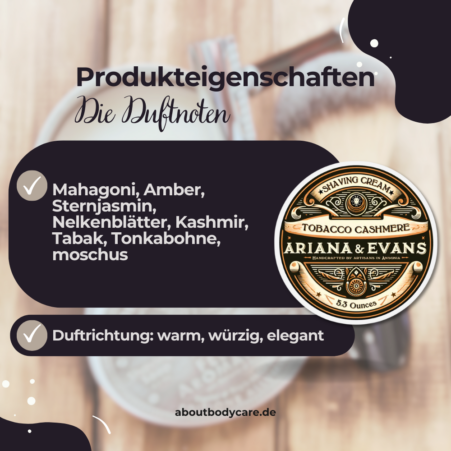 Ariana & Evans Rasierseife Tobacco Cashmere 157ml1