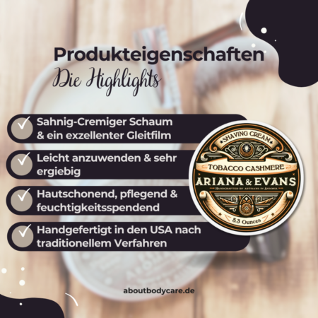 Ariana & Evans Rasierseife Tobacco Cashmere 157ml4