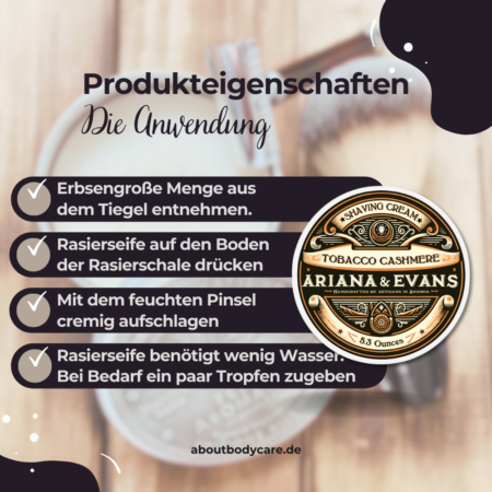 Ariana & Evans Rasierseife Tobacco Cashmere 157ml3