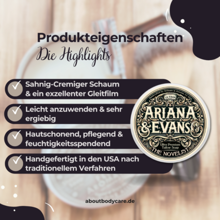 Ariana & Evans Rasierseife The Novelist 118ml, Ultima Base3