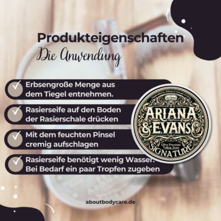 Ariana & Evans Rasierseife Signature 118ml, Ultima Base4