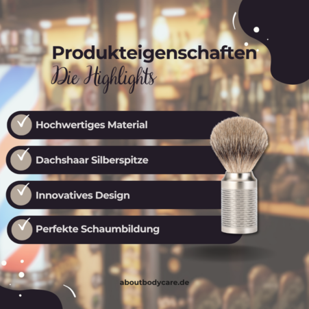 Mühle Rasierpinsel Rocca Silberspitz Dachszupf1