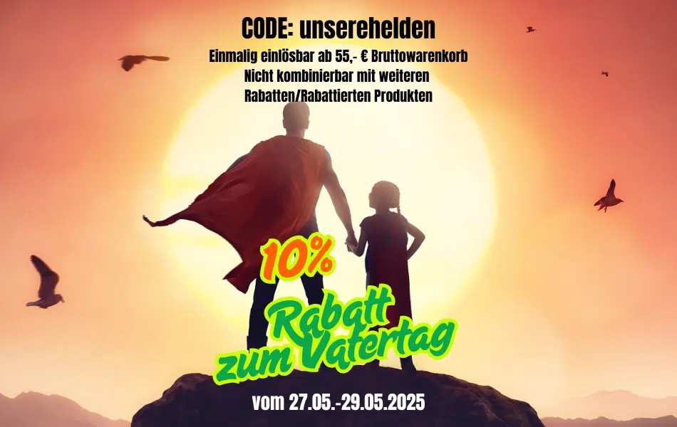 Aktion Vatertag 10% Rabatt Code unsere helden