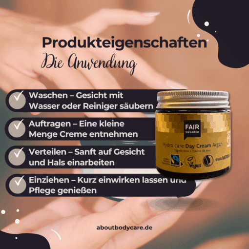 FAIR SQUARED Day Cream Argan Hydro Care 50ml3