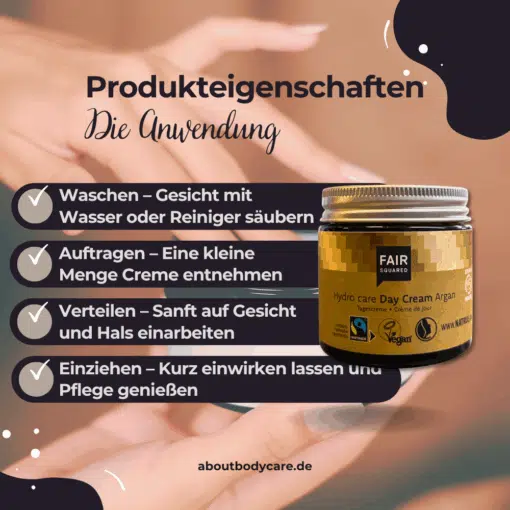 FAIR SQUARED Day Cream Argan Hydro Care 50ml3