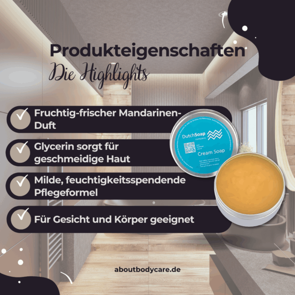 Dutch Soap Company Cream Soap Mandarine 100g 2