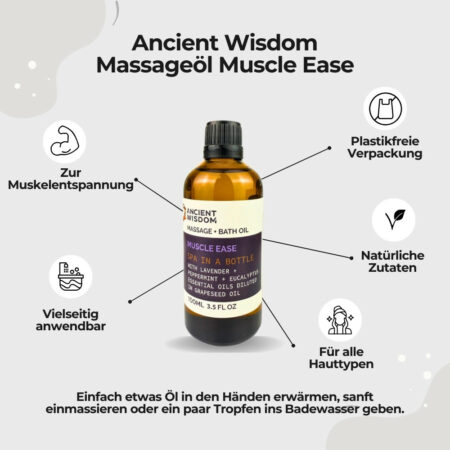Ancient Wisdom Massageöl Muscle Ease 100ml, Massage- und Badeöl-2