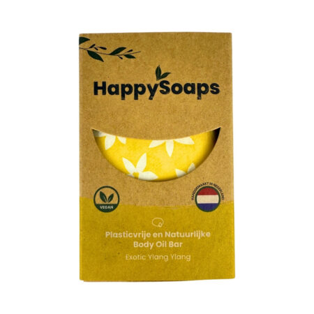 HappySoaps Body Oil Bar Exotic Ylang Ylang 70g, intensive Pflege für trockene Haut